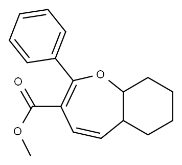 5a,6,7,8,9,9a-Hexahydro-2-phenyl-1-benzoxepin-3-carboxylic acid methyl ester Struktur