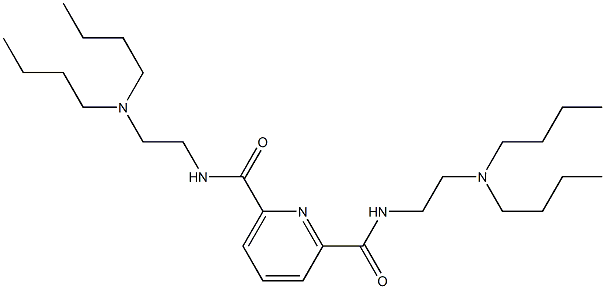 N,N'-ビス[2-(ジブチルアミノ)エチル]ピリジン-2,6-ジカルボアミド 化学構造式