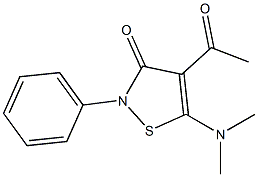 4-アセチル-5-ジメチルアミノ-2-フェニルイソチアゾール-3(2H)-オン 化学構造式