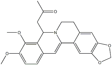 8-Acetonyl-5,6-dihydro-9,10-dimethoxy-8H-benzo[g]-1,3-benzodioxolo[5,6-a]quinolizine Struktur