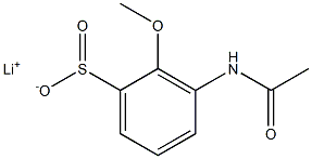 3-(アセチルアミノ)-2-メトキシベンゼンスルフィン酸リチウム 化学構造式