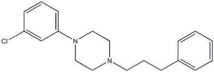 1-(3-クロロフェニル)-4-(3-フェニルプロピル)ピペラジン 化学構造式