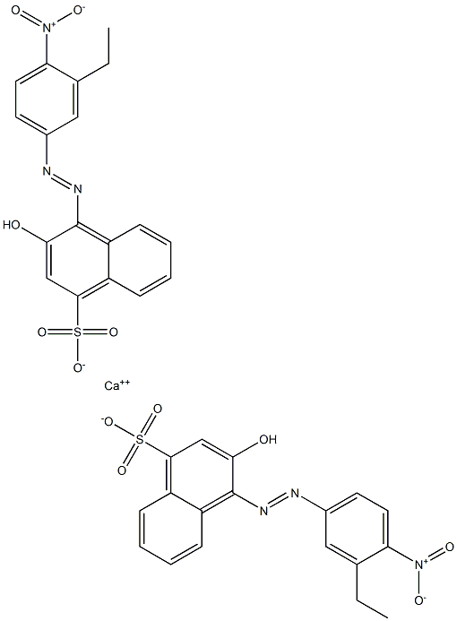 Bis[1-[(3-ethyl-4-nitrophenyl)azo]-2-hydroxy-4-naphthalenesulfonic acid]calcium salt Structure