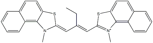 2-[2-Ethyl-3-(1,2-dihydro-1-methylnaphtho[1,2-d]thiazole-2-ylidene)-1-propenyl]-1-methylnaphtho[1,2-d]thiazole-1-ium Structure
