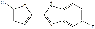 5-フルオロ-2-(5-クロロフラン-2-イル)-1H-ベンゾイミダゾール 化学構造式