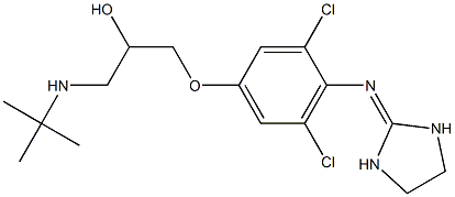 2-tert-Butylamino-1-[[3,5-dichloro-4-(imidazolidin-2-ylideneamino)phenoxy]methyl]ethanol Struktur