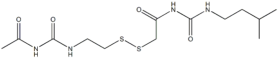 1-Acetyl-3-[2-[[(3-isopentylureido)carbonylmethyl]dithio]ethyl]urea 结构式