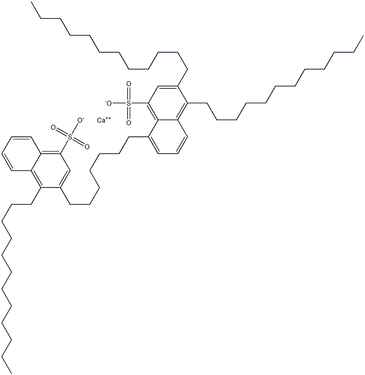 Bis(3,4-didodecyl-1-naphthalenesulfonic acid)calcium salt Structure