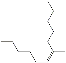 (Z)-6-メチル-6-ドデセン 化学構造式