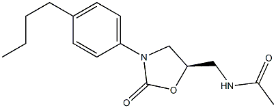 (5R)-5-Acetylaminomethyl-3-[4-butylphenyl]oxazolidin-2-one Struktur