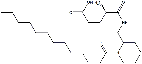 (4S)-4-Amino-5-[[(1-tridecanoyl-2-piperidinyl)methyl]amino]-5-oxopentanoic acid Struktur