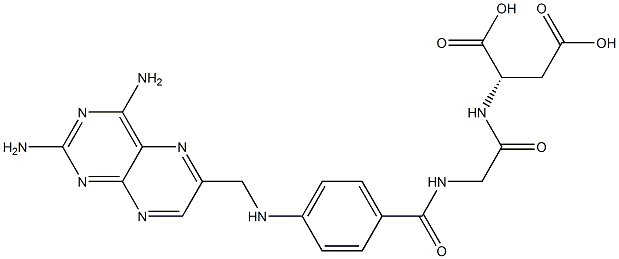 N-[N-[p-[[(2,4-Diamino-6-pteridinyl)methyl]amino]benzoyl]glycyl]-L-aspartic acid Structure