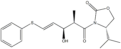(4S)-4-Isopropyl-3-[(2R,3R)-3-hydroxy-2-methyl-5-phenylthio-4-pentenoyl]oxazolidin-2-one Structure