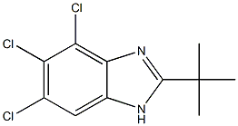 2-tert-ブチル-4,5,6-トリクロロ-1H-ベンゾイミダゾール 化学構造式