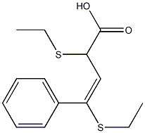 (E)-2,4-Bis(ethylthio)-4-phenyl-3-butenoic acid Struktur
