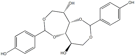 1-O,4-O:3-O,6-O-Bis(4-hydroxybenzylidene)-L-glucitol Structure