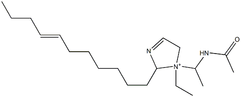 1-[1-(アセチルアミノ)エチル]-1-エチル-2-(7-ウンデセニル)-3-イミダゾリン-1-イウム 化学構造式