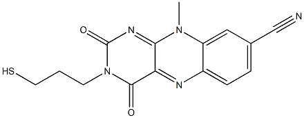 3-(3-Mercaptopropyl)-8-cyano-10-methylbenzo[g]pteridine-2,4(3H,10H)-dione 结构式