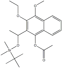 1-Acetoxy-2-[1-[[tert-butyldimethylsilyl]oxy]ethyl]-3-ethoxy-4-methoxynaphthalene 结构式