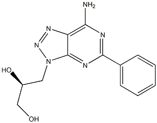 (S)-3-[7-Amino-5-phenyl-3H-1,2,3-triazolo[4,5-d]pyrimidin-3-yl]propane-1,2-diol Struktur