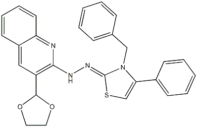 2-[2-[3-(1,3-Dioxolane-2-yl)quinoline-2-yl]hydrazono]-3-benzyl-2,3-dihydro-4-phenylthiazole