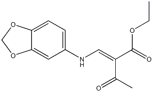 2-Acetyl-3-[(1,3-benzodioxol-5-yl)amino]propenoic acid ethyl ester Structure