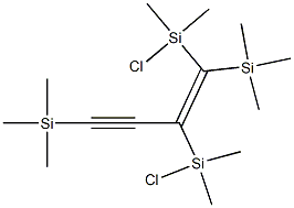(E)-1,4-ビス(トリメチルシリル)-1,2-ビス(クロロジメチルシリル)-1-ブテン-3-イン 化学構造式
