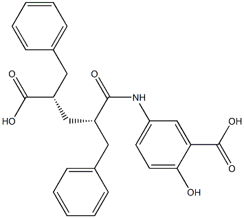 5-[[(2S,4S)-2,4-Dibenzyl-4-carboxybutyryl]amino]-2-hydroxybenzenecarboxylic acid 结构式