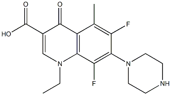 1-Ethyl-6,8-difluoro-5-methyl-1,4-dihydro-4-oxo-7-(1-piperazinyl)quinoline-3-carboxylic acid Struktur