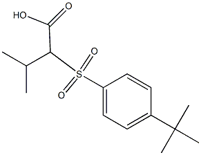 2-(4-tert-ブチルフェニルスルホニル)-3-メチルブタン酸 化学構造式