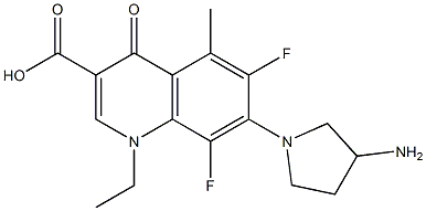 1-Ethyl-6,8-difluoro-5-methyl-1,4-dihydro-4-oxo-7-(3-amino-1-pyrrolidinyl)quinoline-3-carboxylic acid Struktur