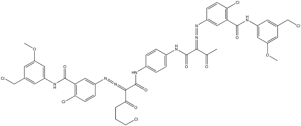  3,3'-[2-(2-Chloroethyl)-1,4-phenylenebis[iminocarbonyl(acetylmethylene)azo]]bis[N-[3-(chloromethyl)-5-methoxyphenyl]-6-chlorobenzamide]