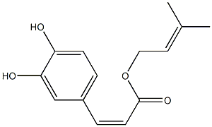(Z)-3-(3,4-Dihydroxyphenyl)propenoic acid 3-methyl-2-butenyl ester Struktur