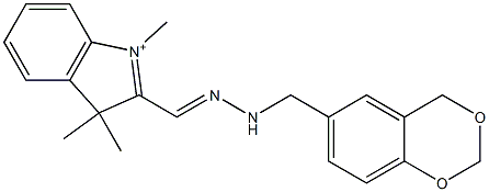 2-[[2-[(4H-1,3-Benzodioxin-6-yl)methyl]hydrazono]methyl]-1,3,3-trimethyl-3H-indolium Struktur