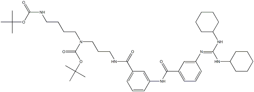 3-[[3-[Bis(cyclohexylamino)methyleneamino]benzoyl]amino]-N-[3-[(tert-butoxycarbonyl)[4-(tert-butoxycarbonylamino)butyl]amino]propyl]benzamide|