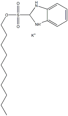 2-デシル-2,3-ジヒドロ-1H-ベンゾイミダゾール-2-スルホン酸カリウム 化学構造式