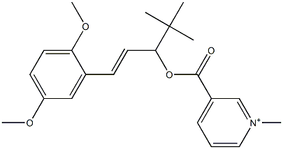 3-[[[(E)-1-(2,5-ジメトキシフェニル)-4,4-ジメチル-1-ペンテン-3-イル]オキシ]カルボニル]-1-メチルピリジニウム 化学構造式