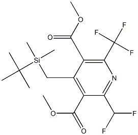 4-[(tert-ブチルジメチルシリル)メチル]-2-(ジフルオロメチル)-6-(トリフルオロメチル)ピリジン-3,5-ジカルボン酸ジメチル 化学構造式