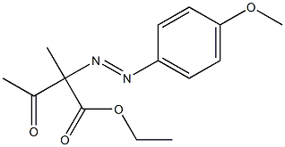 2-アセチル-2-(p-メトキシフェニルアゾ)プロピオン酸エチル 化学構造式