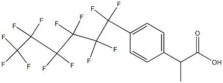 2-[4-(Tridecafluorohexyl)phenyl]propanoic acid 结构式