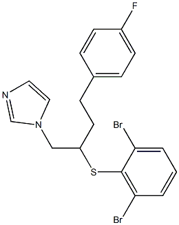 1-[4-(4-フルオロフェニル)-2-[(2,6-ジブロモフェニル)チオ]ブチル]-1H-イミダゾール 化学構造式