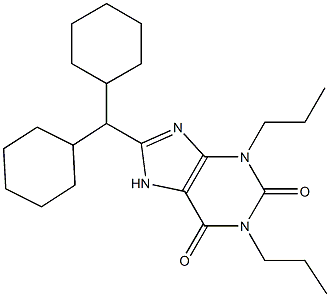 1,3-Dipropyl-8-dicyclohexylmethylxanthine Structure