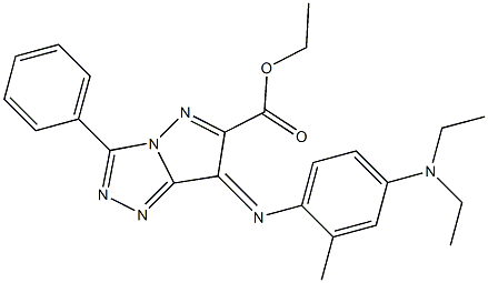 (7E)-7-[[2-Methyl-4-(diethylamino)phenyl]imino]-3-phenyl-7H-pyrazolo[5,1-c]-1,2,4-triazole-6-carboxylic acid ethyl ester Structure