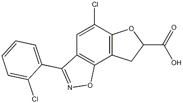 5-Chloro-7,8-dihydro-3-(2-chlorophenyl)furo[2,3-g][1,2]benzisoxazole-7-carboxylic acid Structure