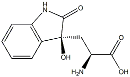 (S)-2-Amino-3-[[(3R)-2,3-dihydro-3-hydroxy-2-oxo-1H-indol]-3-yl]propionic acid Struktur