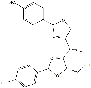 1-O,2-O:4-O,5-O-Bis(4-hydroxybenzylidene)-L-glucitol Structure