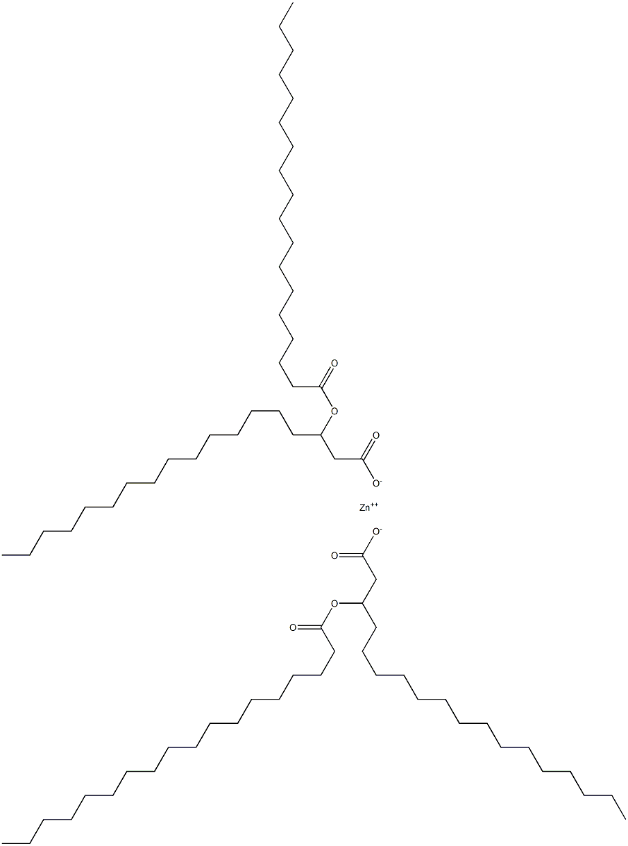 Bis(3-stearoyloxyoctadecanoic acid)zinc salt,,结构式