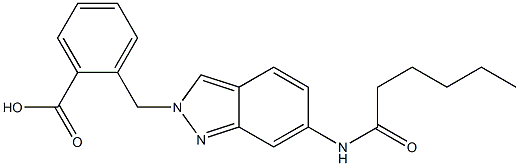 2-(6-Hexanoylamino-2H-indazol-2-ylmethyl)benzoic acid 结构式