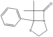 6,6-ジメチル-5-フェニル-4-チア-1-アザビシクロ[3.2.0]ヘプタン-7-オン 化学構造式