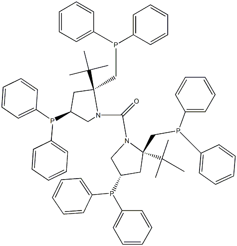 tert-Butyl[(2S,4S)-4-(diphenylphosphino)-2-[(diphenylphosphino)methyl]-1-pyrrolidinyl] ketone Struktur